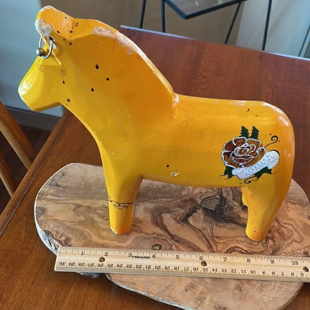 Vintage Ikea Dala Swedish Folk Art Wooden Horse